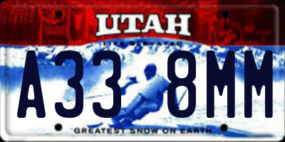 UT license plate A338MM