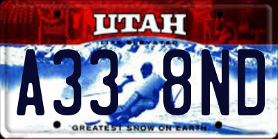 UT license plate A338ND