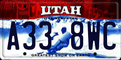 UT license plate A338WC