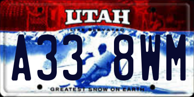UT license plate A338WM