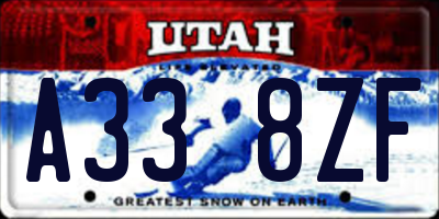 UT license plate A338ZF