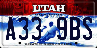UT license plate A339BS
