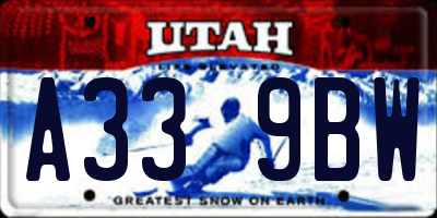 UT license plate A339BW