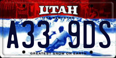 UT license plate A339DS