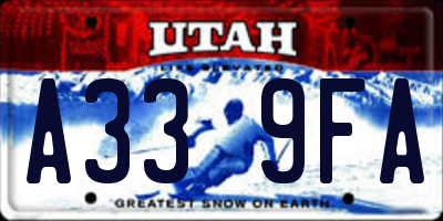 UT license plate A339FA