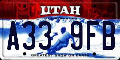 UT license plate A339FB