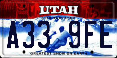UT license plate A339FE