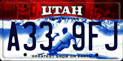 UT license plate A339FJ