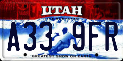 UT license plate A339FR