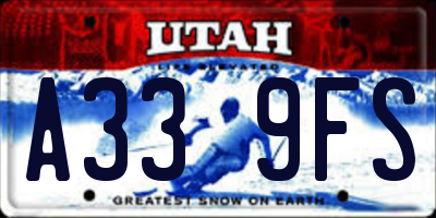 UT license plate A339FS