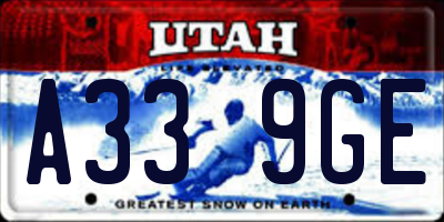 UT license plate A339GE