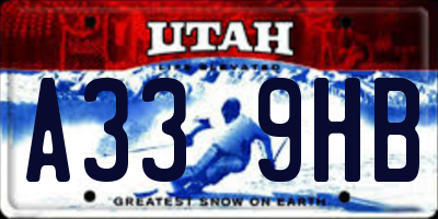 UT license plate A339HB