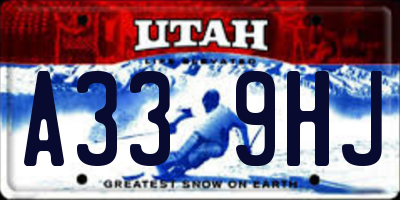 UT license plate A339HJ