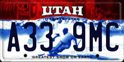 UT license plate A339MC