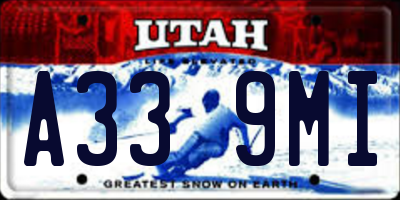 UT license plate A339MI