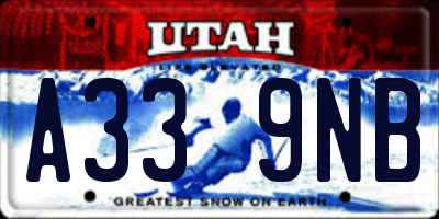 UT license plate A339NB