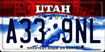 UT license plate A339NL
