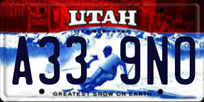 UT license plate A339NO