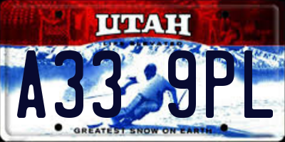 UT license plate A339PL