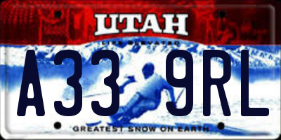 UT license plate A339RL
