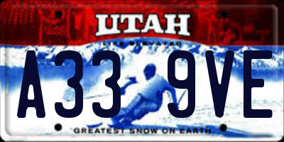UT license plate A339VE