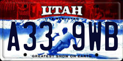 UT license plate A339WB