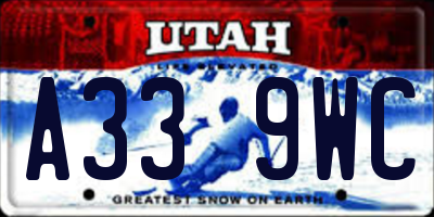 UT license plate A339WC