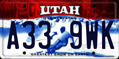 UT license plate A339WK