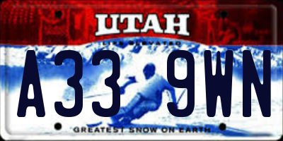 UT license plate A339WN