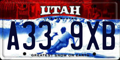 UT license plate A339XB