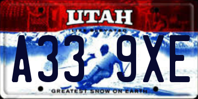 UT license plate A339XE