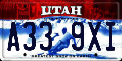 UT license plate A339XI