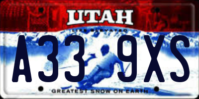UT license plate A339XS