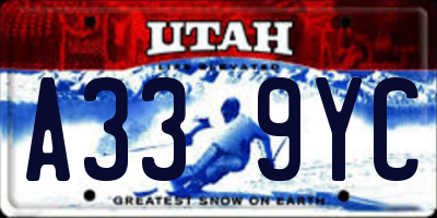 UT license plate A339YC