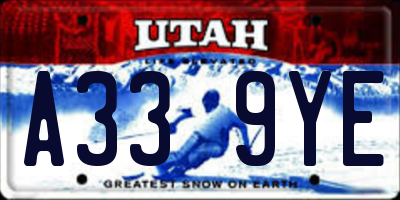 UT license plate A339YE
