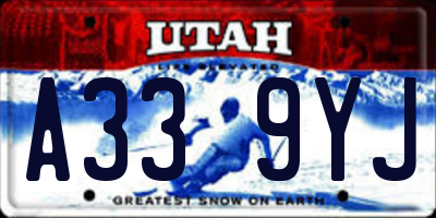 UT license plate A339YJ