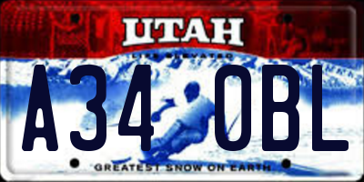 UT license plate A340BL