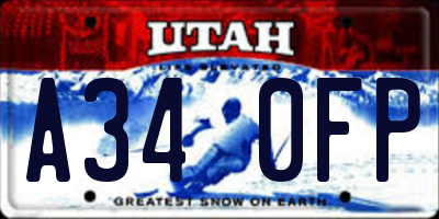 UT license plate A340FP