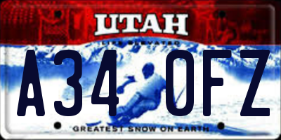 UT license plate A340FZ
