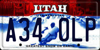 UT license plate A340LP
