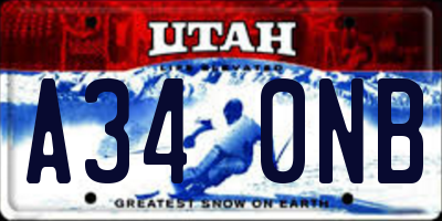 UT license plate A340NB