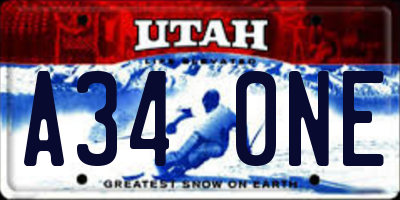 UT license plate A340NE