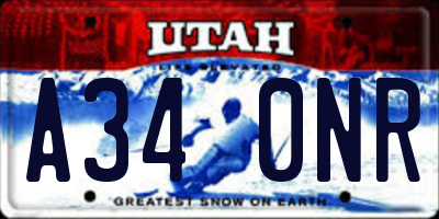 UT license plate A340NR