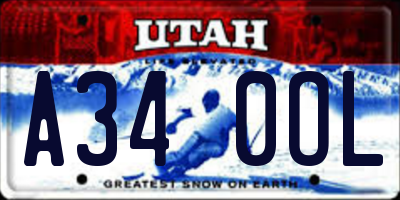 UT license plate A340OL