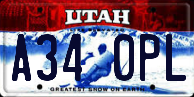 UT license plate A340PL