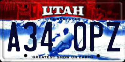UT license plate A340PZ
