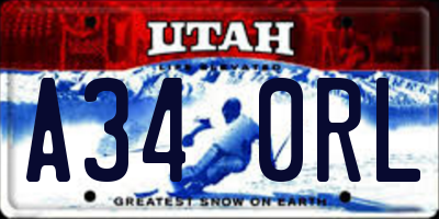 UT license plate A340RL