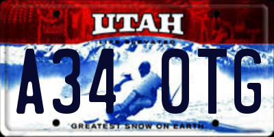 UT license plate A340TG