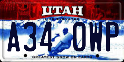 UT license plate A340WP