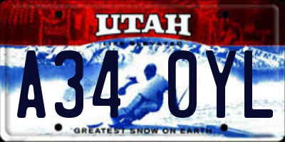 UT license plate A340YL